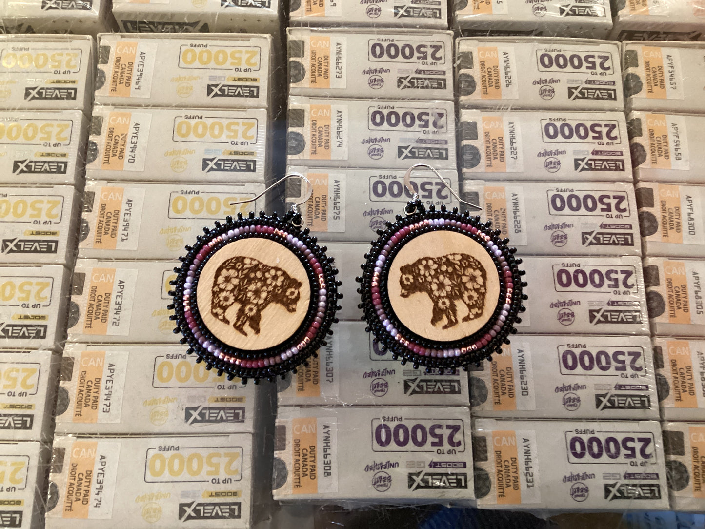 Bear Beaded Earrings by Ava