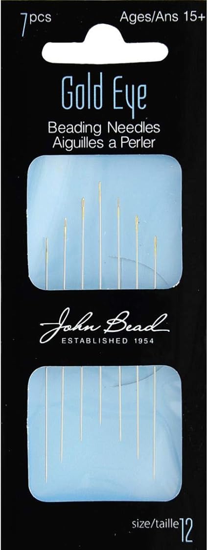 Gold Eye Beading Needles Size 12 (7pcs)