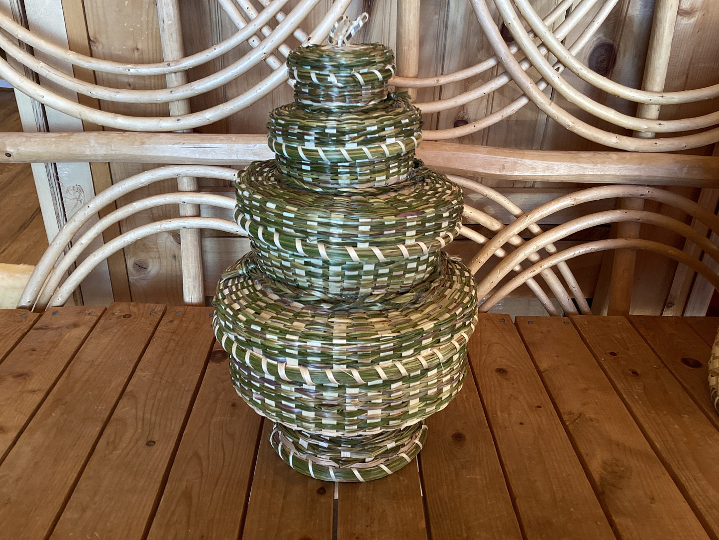 Four Tier Sweetgrass Basket