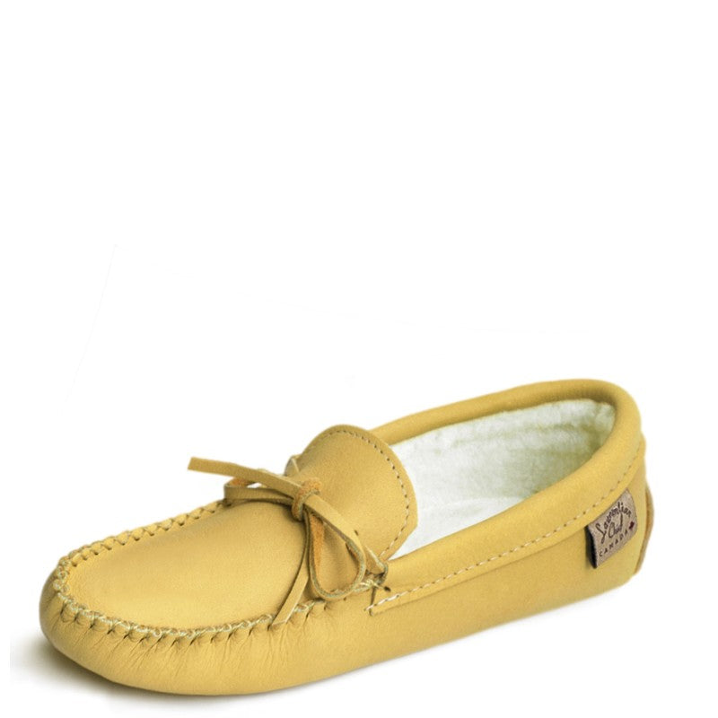 "Laurentian Chief Moccasin, orlon, Natural Leather” (Men's)