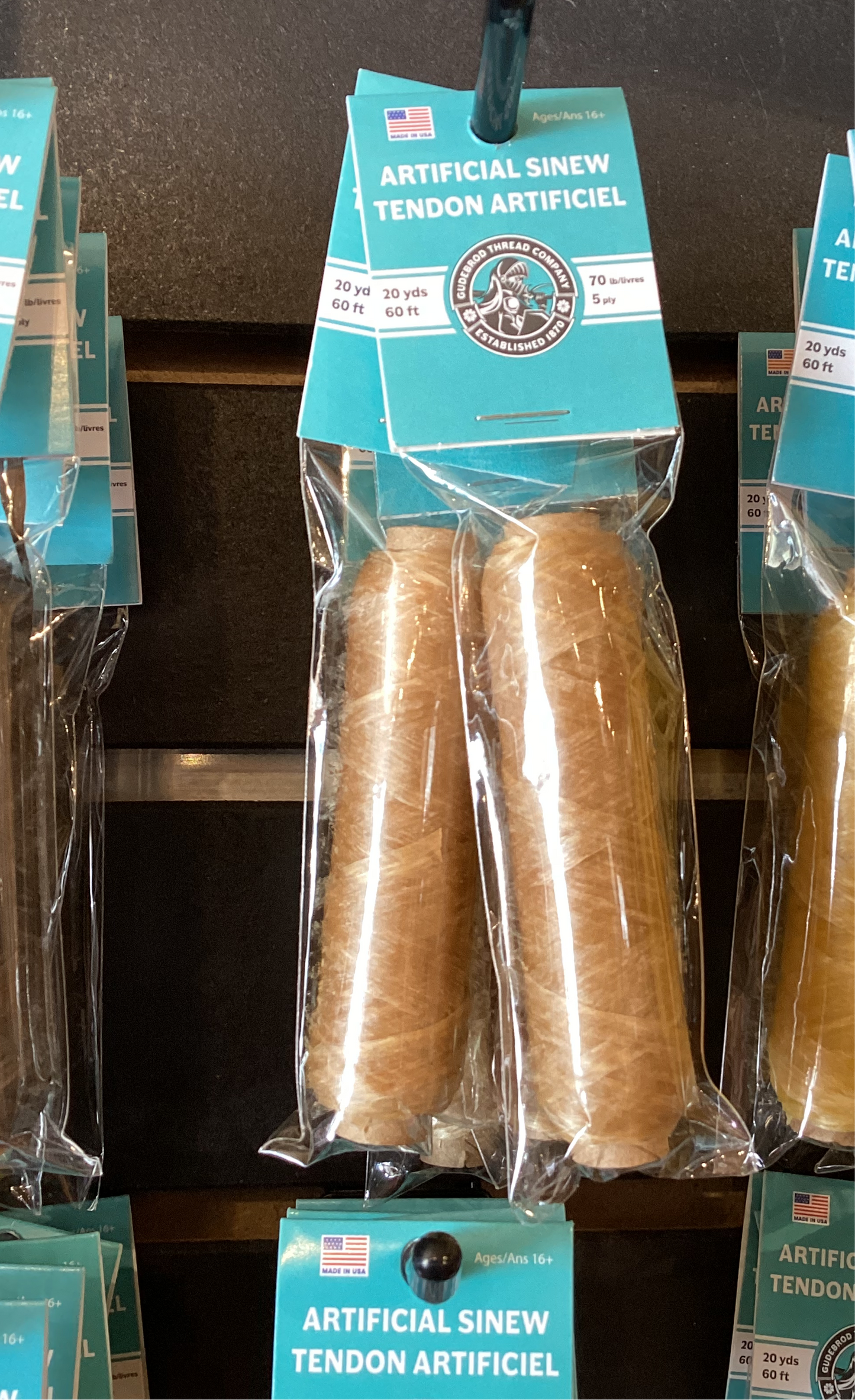 Natural Gudebrod Sinew Bobbin 20yds