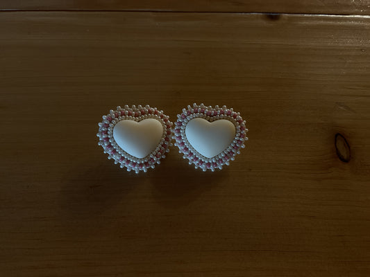 Beaded heart earrings by Ava