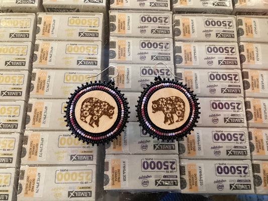 Bear Beaded Earrings by Ava