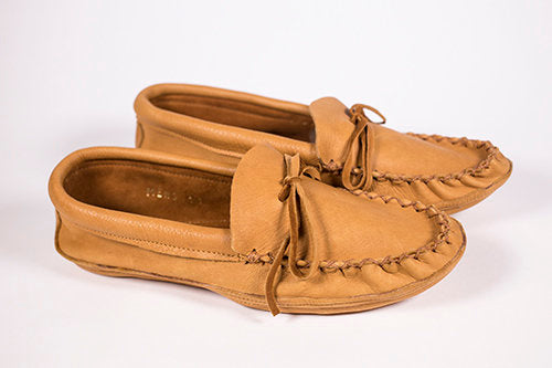 Saddle Tan Deerskin Moccasin with Double Sole (Men's)