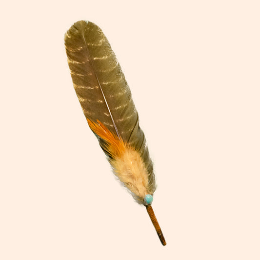 Smudge Feather With Turquoise Bead