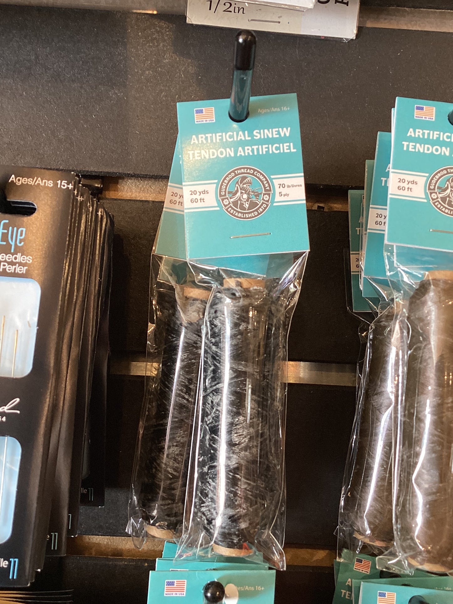 Black Gudebrod Sinew Bobbin 20yds