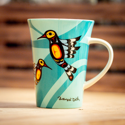 Hummingbird Porcelain Mug (Blue)