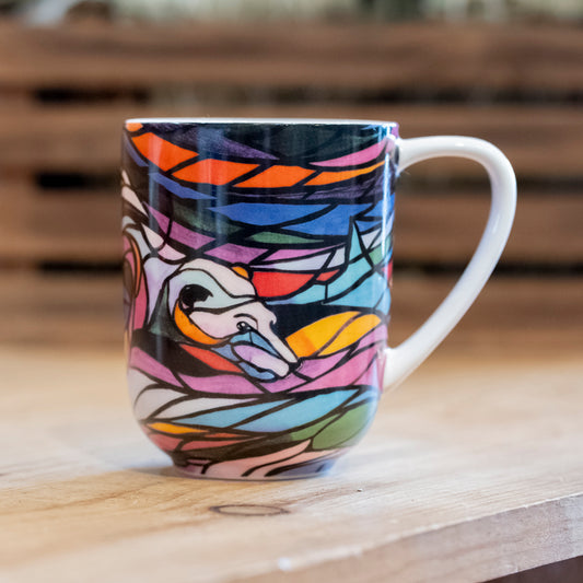 Salmon Hunter Porcelain Mug