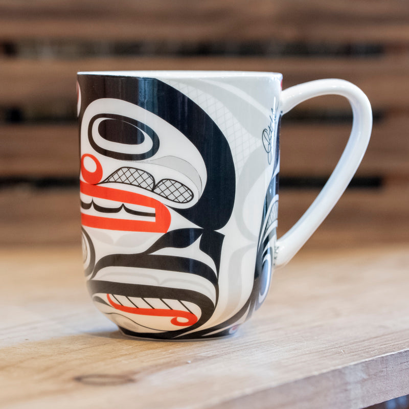 Killer Whale Crosshatch Porcelain Mug