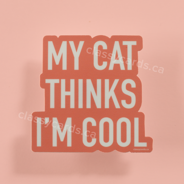 Cat Thinks Cool Sticker