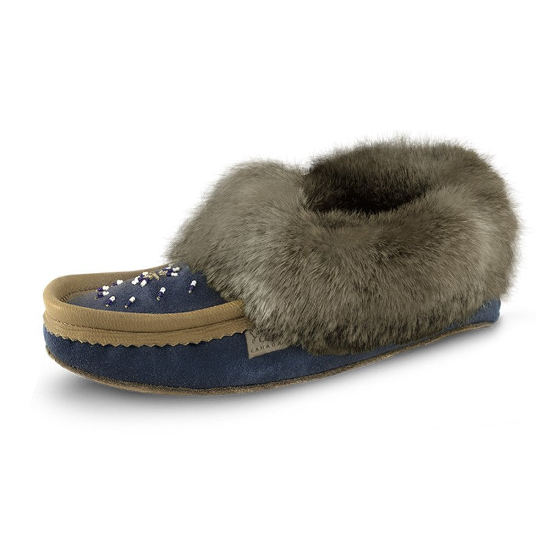 Laurentian Chief Slipper, Orlon, Beaded Slipper with Fur Trim and Padded sole (Women's/More Colors))