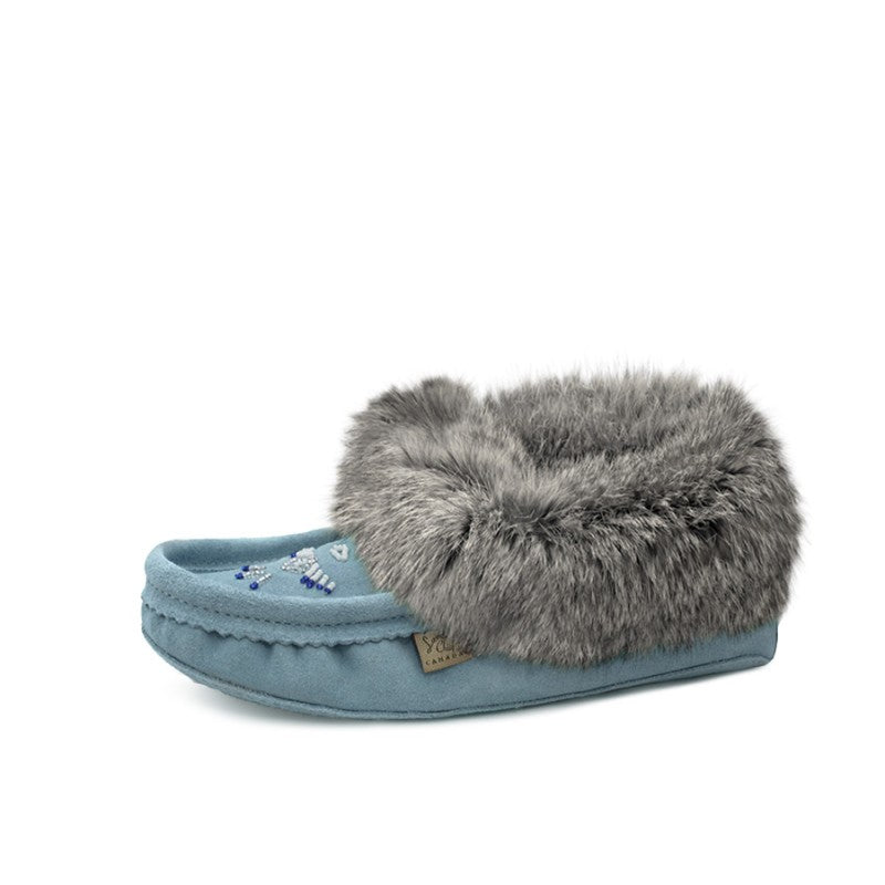 Laurentian Chief Slipper, Orlon, Beaded Slipper with Fur Trim and Padded sole (Women's)