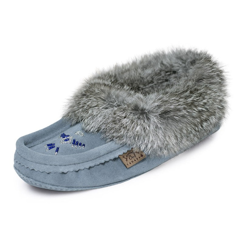 Laurentian Chief Slipper, Orlon, Beaded Slipper with Fur Trim and Padded sole (Women's)