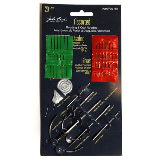 John Bead Assorted Beading and Craft Needles; Assorted (20pcs)