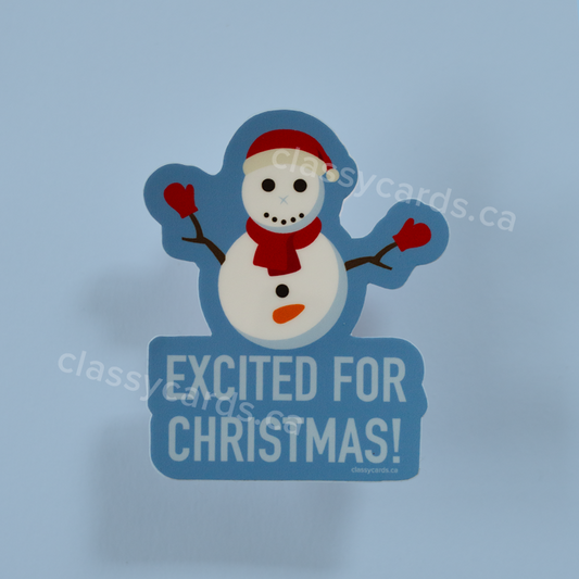 Excited Snowman Sticker