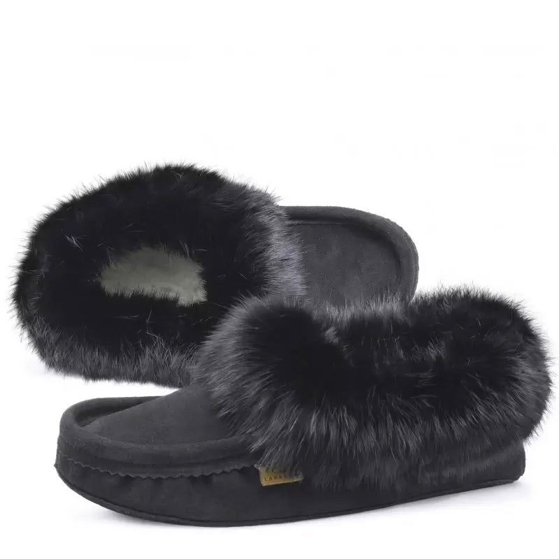 "Laurentian Chief Slipper Fur Trim, orlon, padded sole" (Men's)