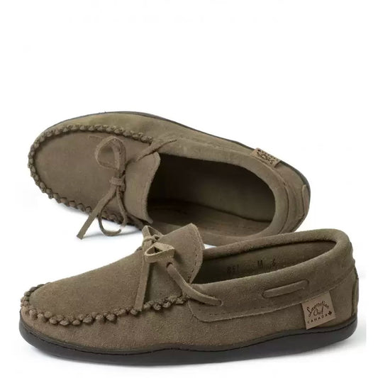 "Laurentian Chief Moccasins, 8 hole kabir collar, choco k sole" (Men's)